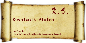 Kovalcsik Vivien névjegykártya
